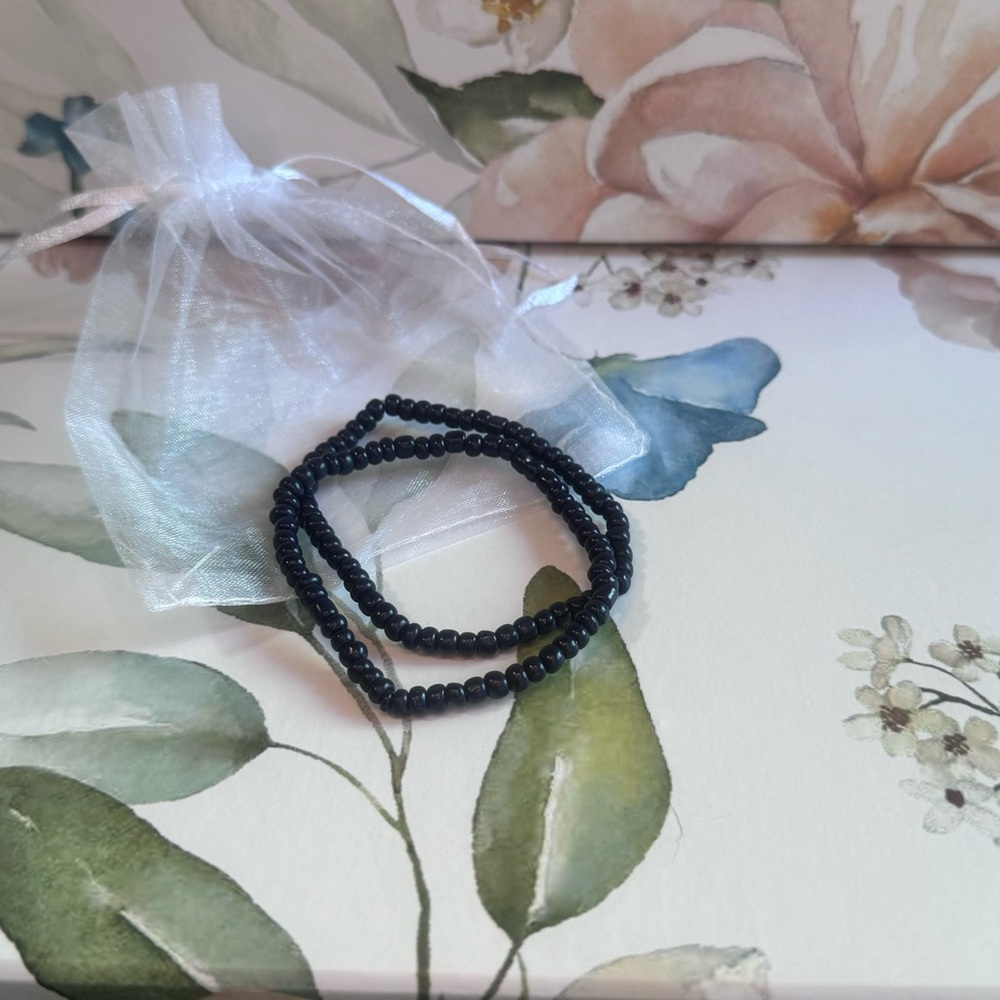 Black Beaded Bracelet